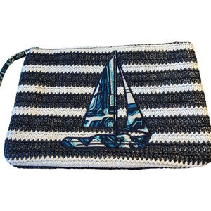 Vera Bradley Nautical Striped wristlet with Sailboat Design
